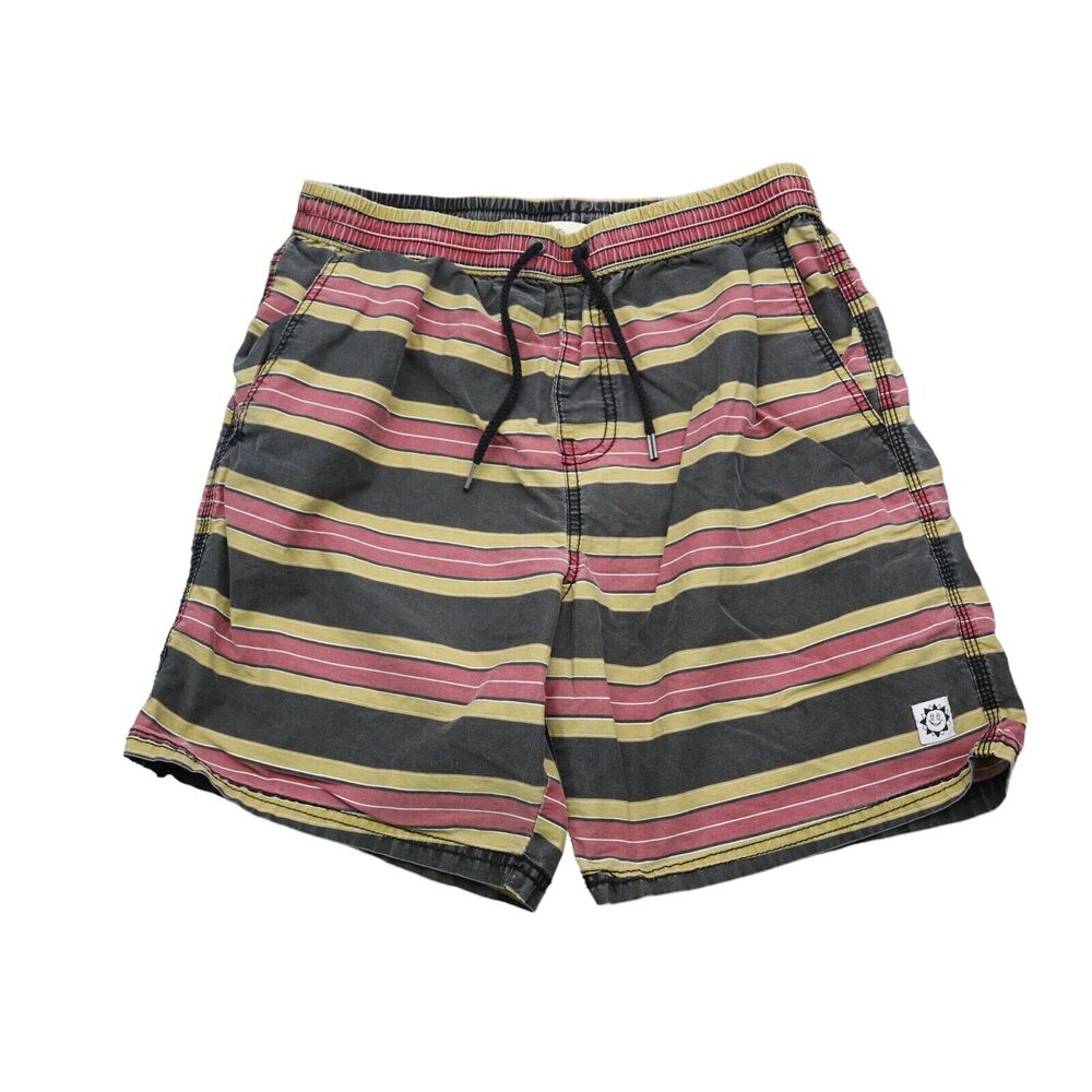 Cotton On Shorts Mens Multicolor Swim Short Elastic Waist Stripe Drawstring
